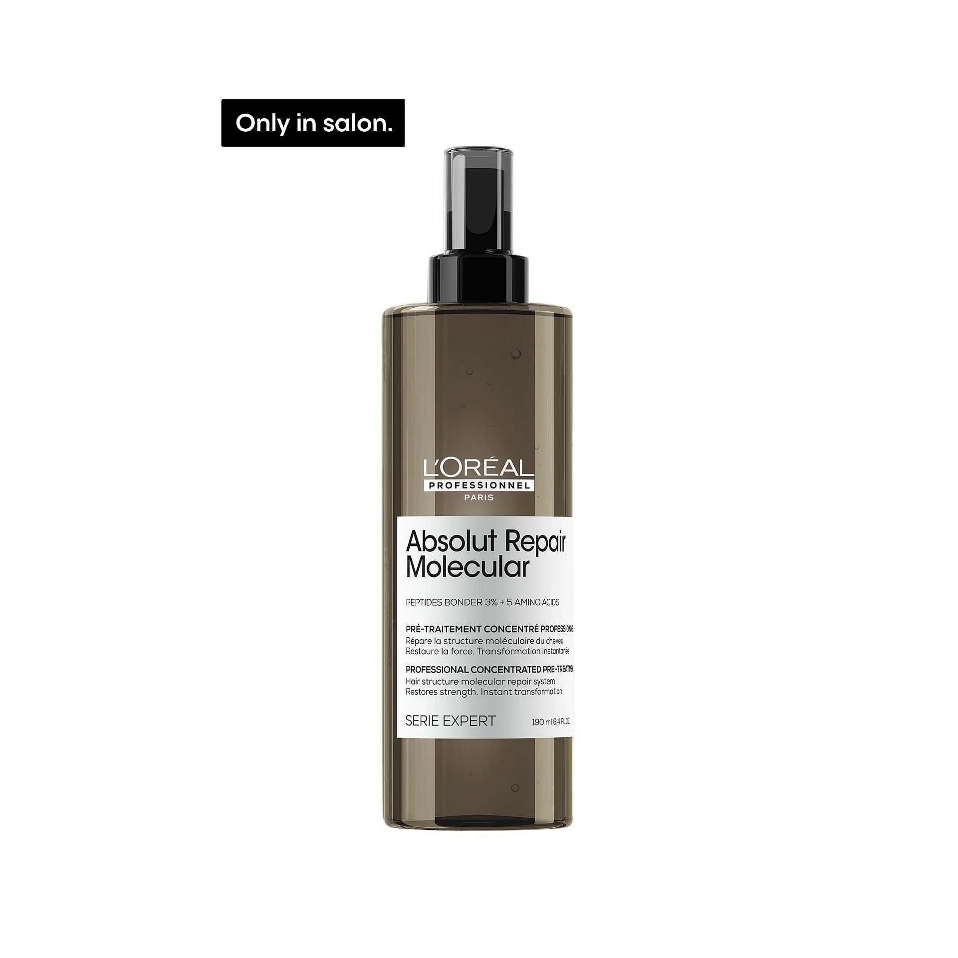 L'Oréal Absolut Repair Molecular spray bottle for salon use, 300 ml.